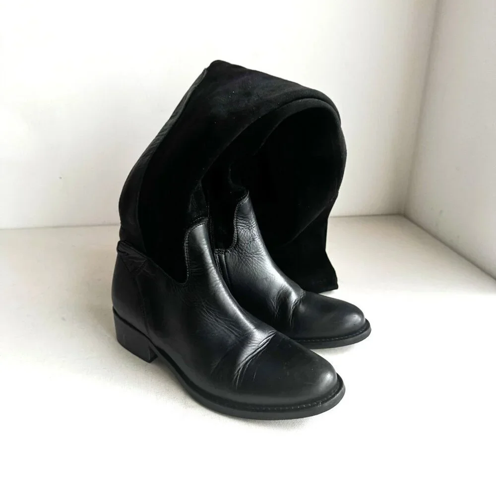 Rudsak Leather Suede Over the Knee Sock Boots 35